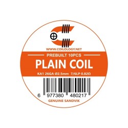 Coilology Plain Coil SANDVIK Kanthal 26GA 2.5mm 7/6LP 0.82ohm 10pcs