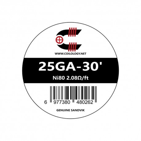 Coilology SANDVIK Ni80 25GA-30' 2.08Ω/ft