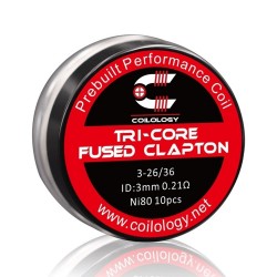 Coilology Tri-core Fused Clapton Prebuilt Coil NI80 0.21ohm 10pcs