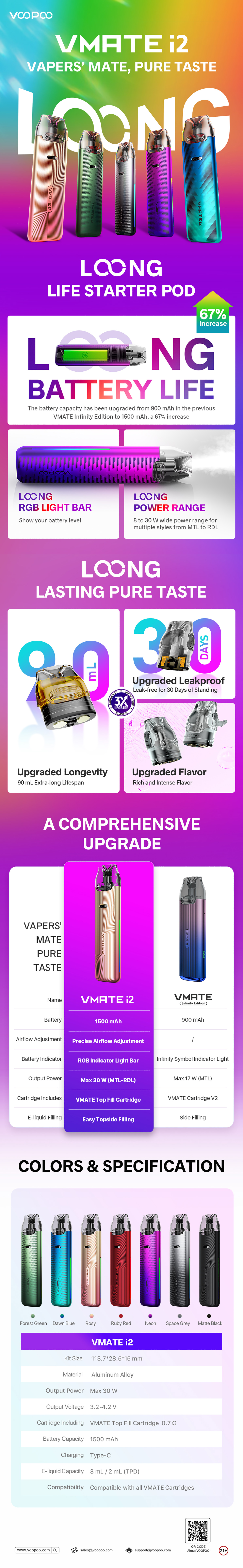 VooPoo VMate i2 Pod Kit 1500mAh 3ml